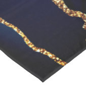 Marine Blauw Goud Marmer Custom Naam Tafelkleed (Gekanteld)