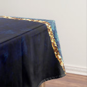 Marine Blauw Goud Marmer Custom Naam Tafelkleed (Voorbeeld)