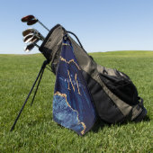 Marine Blauw Goud Marmer Monogram Naam Golf Handdo Golfhanddoek (Groen)