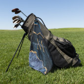 Marine Blauw Goud Marmer Uw Letter Naam Golf Handd Golfhanddoek (Groen)