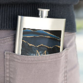 Marine Blauw Goud Marmeren Kolf Gepersonaliseerd Flacon (Voorbeeld)