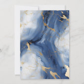 Marine Blauw Goud Marmeren Moderne Boog 50e Verjaa Kaart (Achterkant)