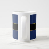 Marine Blauw & Goud Naam Achternaam of Bedrijf Grote Koffiekop (Achterkant)