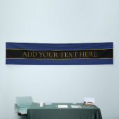 Marine Blauw & Goud Naam Achternaam of Bedrijf Spandoek (Beurs)