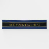 Marine Blauw & Goud Naam Achternaam of Bedrijf Spandoek (Horizontaal)