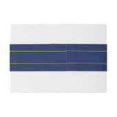 Marine Blauw & Goud Naam Achternaam of Bedrijf Uitnodigingen Wikkel (Achterkant Voorbeeld)