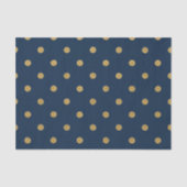 Marine Blauw & Goud Polka Dot Luxe Tissuepapier (Voorkant)