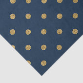 Marine Blauw & Goud Polka Dot Luxe Tissuepapier (Detail)