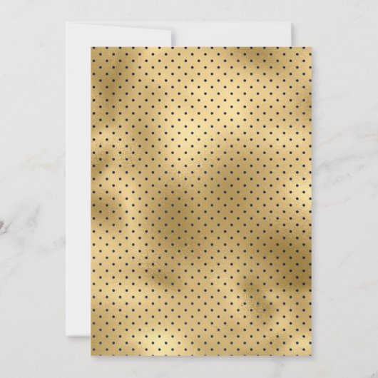 Marine Blauw Goud Stoffig Roze Bloemen Huwelijk Save The Date (Achterkant)