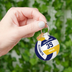 Marine Blauw Goud Team Kleuren Meisjes Jongens Vol Sleutelhanger