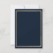 Marine blauw goud typemachine lettertype rustieke kaart (Achterkant)