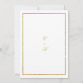 Marine blauw goud wit kant trouwjurk bruiloft kaart (Achterkant)