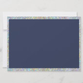 Marine blauw goud zilver holografisch bruidsmeisje kaart (Achterkant)