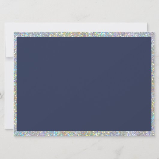 Marine blauw goud zilver holografisch bruidsmeisje kaart (Achterkant)