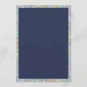 Marine blauw goud zilver holografisch bruiloft Men Menu (Achterkant)