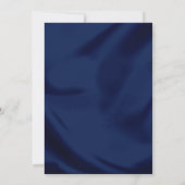 Marine Blauw Goud Zilver Ivoor Beige Bloemen Huwel Save The Date (Achterkant)