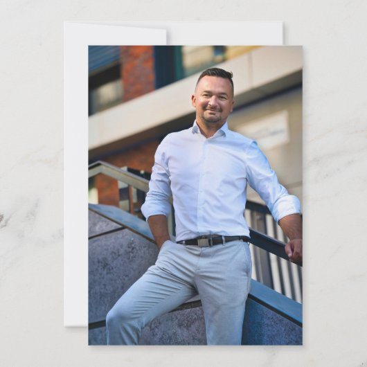 Marine Blauw Gouden Ballonnen Foto 40e Verjaardags Kaart (Achterkant)