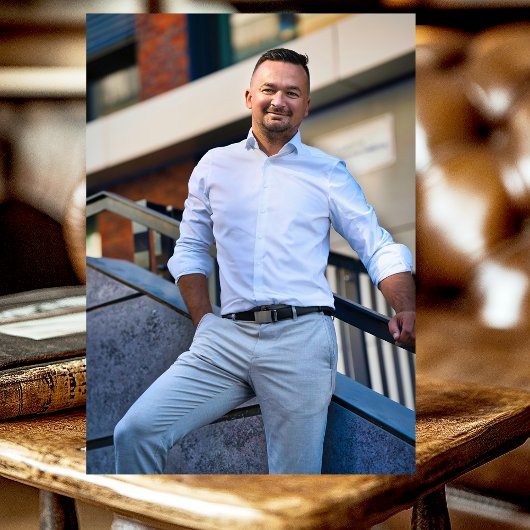 Marine Blauw Gouden Ballonnen Foto 40e Verjaardags Kaart