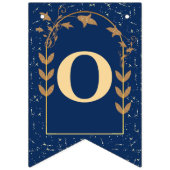 Marine Blauw Gouden Glitter Onze Trouwdag Vlaggetjes (Tweede vlag)