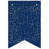 Marine Blauw Gouden Glitter Onze Trouwdag Vlaggetjes (Eerste vlag)