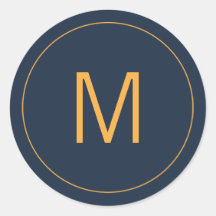 Marine Blauw & Gouden Monogram Zegel