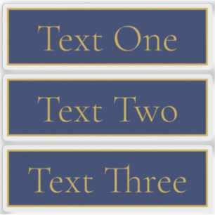 Marine Blauw & Gouden Naam Duidelijk Transparant Sticker