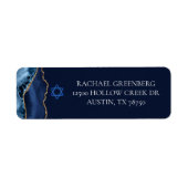 Marine Blauw Gouden Ster van David Joods Terugkeer Etiket (Voorkant)