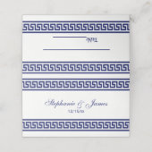 Marine Blauw Griekse Key Meander Border #1A Plaatskaartje (Buitenkant ongevouwen)