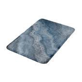 Marine Blauw Grijs Licht Blauw Wit Hedendaags Badmat (Gekanteld)