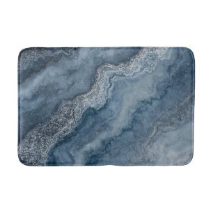 Marine Blauw Grijs Licht Blauw Wit Hedendaags Badmat