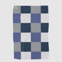 Marine Blauw Grijs Wit Checkerboard Controleer Pat