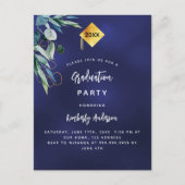 Marine blauw groen 2025 afstudeerfeest uitnodiging briefkaart (Voorkant)