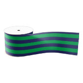 Marine blauw & groen gestreept | Willekeurige leng Grosgrain Lint (Spoel)