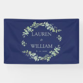 Marine Blauw Groen Groen Bruiloft Spandoek (Horizontaal)