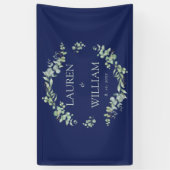 Marine Blauw Groen Groen Bruiloft Spandoek (Verticaal)