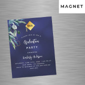 Marine blauw groen luxe afstudeerfeest 2025 magnetische uitnodiging