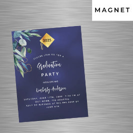 Marine blauw groen luxe afstudeerfeest 2025 magnetische uitnodiging
