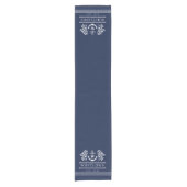 Marine Blauw Groen Nautisch Monogram Lake House Korte Tafelloper (Voorkant)