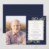 Marine Blauw Groen Viering van het Leven Foto Kaart (Voorkant / Achterkant)