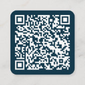 Marine Blauw hallo | QR-code Social Media Vierkante Visitekaartje (Achterkant)