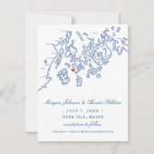 Marine Blauw Herten Isle Maine Aragosta Elegant Br Save The Date (Voorkant)