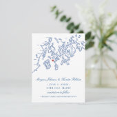 Marine Blauw Herten Isle Maine Aragosta Elegant Br Save The Date (Staand voorkant)