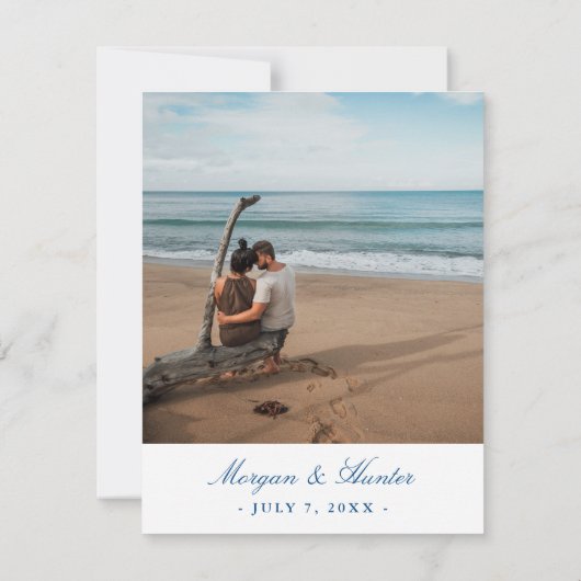 Marine Blauw Herten Isle Maine Aragosta Elegant Br Save The Date (Achterkant)