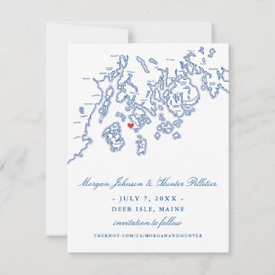 Marine Blauw Herten Isle Maine Aragosta Elegant Br Save The Date