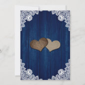 Marine Blauw Hout Groen Zonnebloem Bruiloft Save The Date (Achterkant)