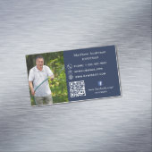 Marine blauw huis reparaties foto QR code klusjesm Magnetisch Visitekaartje (Voorbeeld)