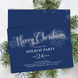 Marine Blauw Kalligrafie Script Merry Christmas Pa Kaart