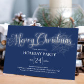 Marine Blauw Kalligrafie Script Merry Christmas Pa Kaart