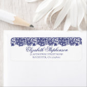 Marine Blauw Kant Bruiloft Etiket (Insitu)