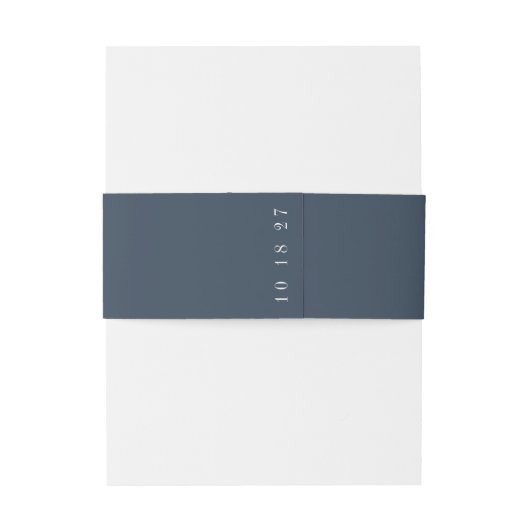 Marine Blauw Klassieke Kalligrafie Formele Bruilof Uitnodigingen Wikkel (Achterkant Voorbeeld)